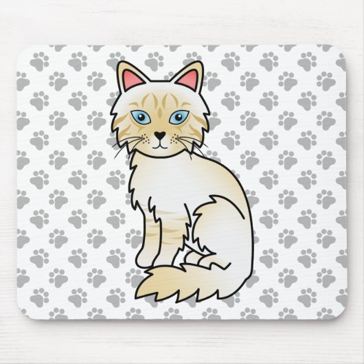 Cream Point Tabby Birman/Ragdoll Niedlich Cat & Pa Mousepad (Vorne)