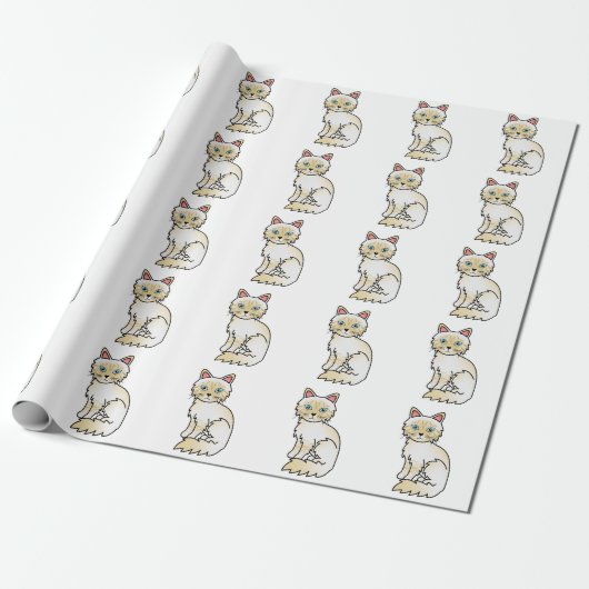 Cream Point Tabby Birman/Ragdoll Niedlich Cat Patt Geschenkpapier (Ungerollt)