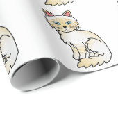 Cream Point Tabby Birman/Ragdoll Niedlich Cat Patt Geschenkpapier (Rolleneckpunkt)
