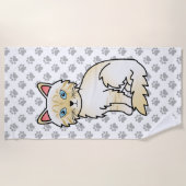 Cream Point Tabby Birman / Ragdoll Niedlich Cat &  Strandtuch (Vorderseite)