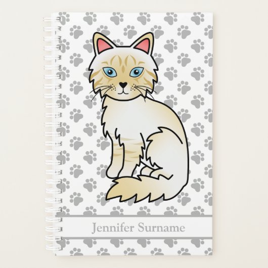 Cream Point Tabby Birman/Ragdoll und Paws & Text Planer (Vorderseite)