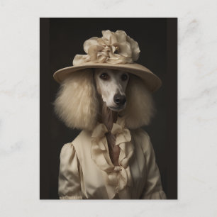Cream Poodle-Blume Postkarte