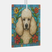 Cream Poodle Dog "Stettingglas" Ornament Aus Glas (Vorderseite Rechts)