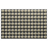 Cream Poppy Blume im schwarzen Hintergrund Stoff (Yard (91,4 cm))