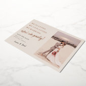 Cream Post Wedding Party Save the Date Foil Card Folieneinladung (Gedreht)