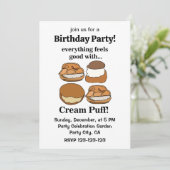 Cream Puff Food Dessert Birthday Party Einladung (Stehend Vorderseite)