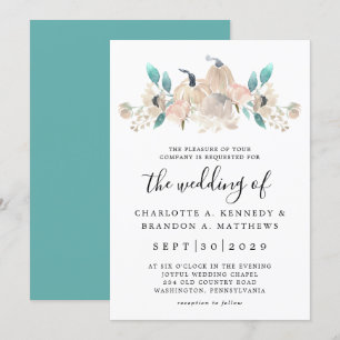 Cream Pumpkin und Eukalyptus Fall Chic Einladung