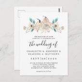 Cream Pumpkin und Eukalyptus Fall Chic Einladung Postkarte (Vorne/Hinten)