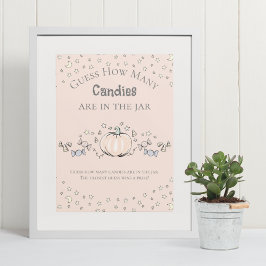 Cream Pumpkin Wie viele Candies Baby Duschgame Poster