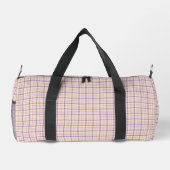 Cream Purple Plaid Classic Pattern Retro Duffle Bag (Rückseite)