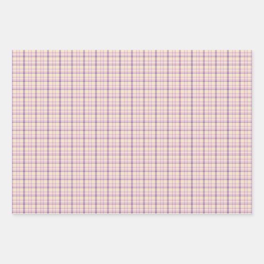 Cream Purple Plaid Classic Pattern Retro Geschenkpapier Set (Vorderseite 3)