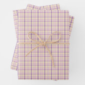 Cream Purple Plaid Classic Pattern Retro Geschenkpapier Set (Beispiel)