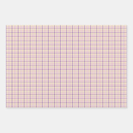 Cream Purple Plaid Classic Pattern Retro Geschenkpapier Set