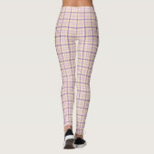 Cream Purple Plaid Classic Pattern Retro Leggings (Rückseite)