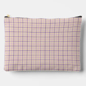 Cream Purple Plaid Classic Pattern Retro Zubehörtasche (Vorderseite)