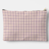 Cream Purple Plaid Classic Pattern Retro Zubehörtasche (Rückseite)
