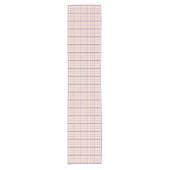 Cream Purple Plaid Classic Pattern Table Runner Kurzer Tischläufer (Vorderseite)