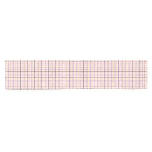 Cream Purple Plaid Classic Pattern Table Runner Kurzer Tischläufer (Horizontal)