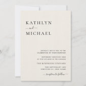 Cream QR-Code in einer modernen Minimalistischen H Einladung (Vorderseite)