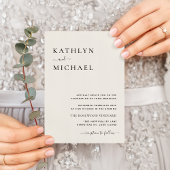 Cream QR-Code in einer modernen Minimalistischen H Einladung