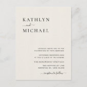 Cream QR-Code in einer modernen Minimalistischen H Einladungspostkarte (Vorderseite)