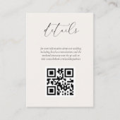 Cream QR Code Wedding Website Enclosure Card Begleitkarte (Vorderseite)