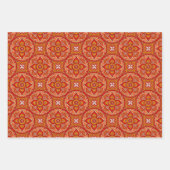Cream Red and Orange Circle Mandala Geschenkpapier Set (Vorderseite 3)