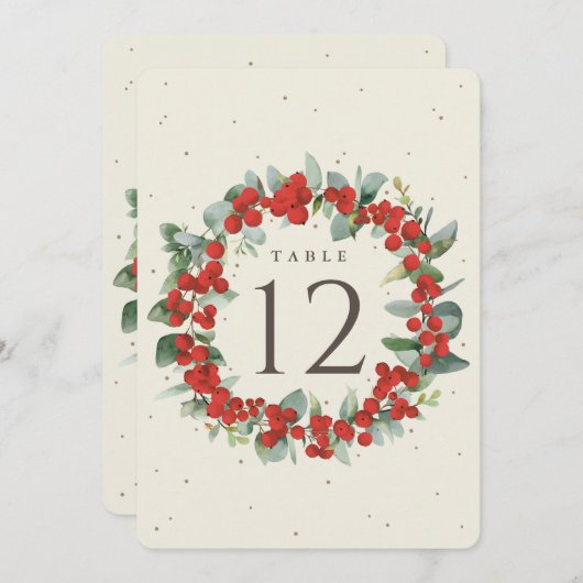 Cream Red Berry+Eucalyptus Weihnachtsfeiertage Tis (Vorne/Hinten)