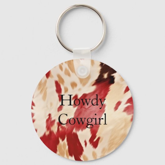 Cream Red Black Cowhide Weihnachten Schlüsselanhänger (Vorderseite)