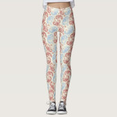 Cream-Red-Blue Paisley Leggings (Vorderseite)