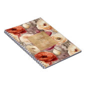 Cream Red Burgundy Floral Notizblock (Rechte Seite)