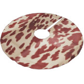 Cream Red Cowhide Weihnachten Polyester Weihnachtsbaumdecke (Schrägansicht)