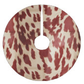 Cream Red Cowhide Weihnachten Polyester Weihnachtsbaumdecke (Vorderseite)
