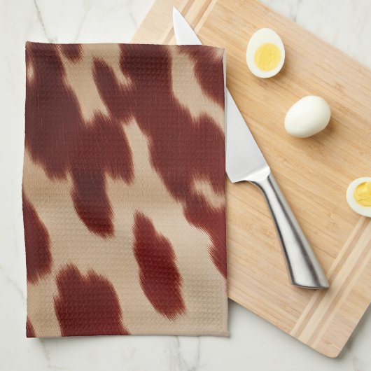 Cream Red Cowhide Weihnachtsname Geschirrtuch (Viertel Falte)