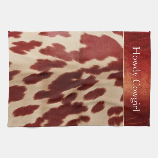 Cream Red Cowhide Weihnachtsname Geschirrtuch (Horizontal)