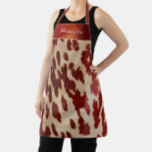 Cream Red Cowhide Weihnachtsname Schürze (InSitu)
