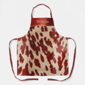 Cream Red Cowhide Weihnachtsname Schürze (Vorderseite)