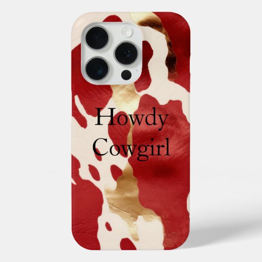 Cream Red Gold Western Cowhide Case-Mate iPhone Hülle (Rückseite)