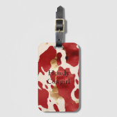 Cream Red Gold Western Cowhide Gepäckanhänger (Vorderseite Vertikal)