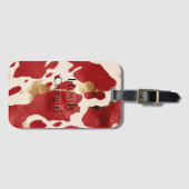 Cream Red Gold Western Cowhide Gepäckanhänger (Vorderseite (Horizontal))