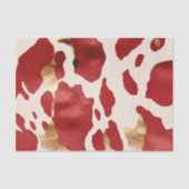 Cream Red Gold Western Cowhide Howdy Seidenpapier (Vorderseite)