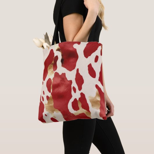 Cream Red Gold Western Cowhide Howdy Tasche (Von Nahem)