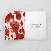 Cream Red Gold Western Cowhide Karte (Innenseite)