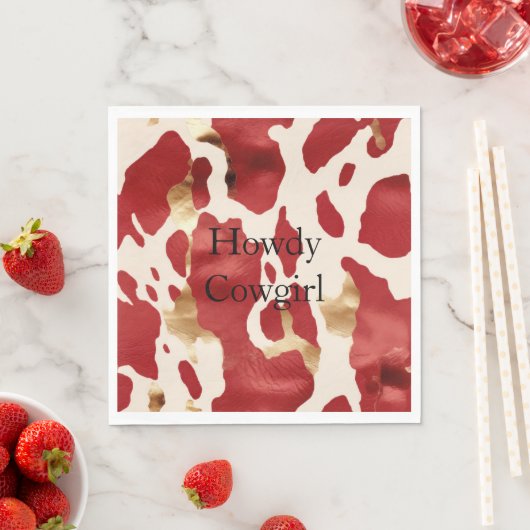 Cream Red Gold Western Cowhide Serviette (Beispiel)