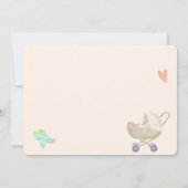 Cream Red Green Moderne farbenfrohe Babydusche Einladung (Rückseite)