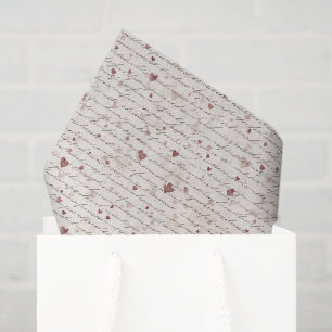 Cream Red Hearts Junggesellinnen-Abschied Seidenpapier