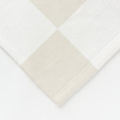 Cream Retro Karo Fleecedecke (Ecke)
