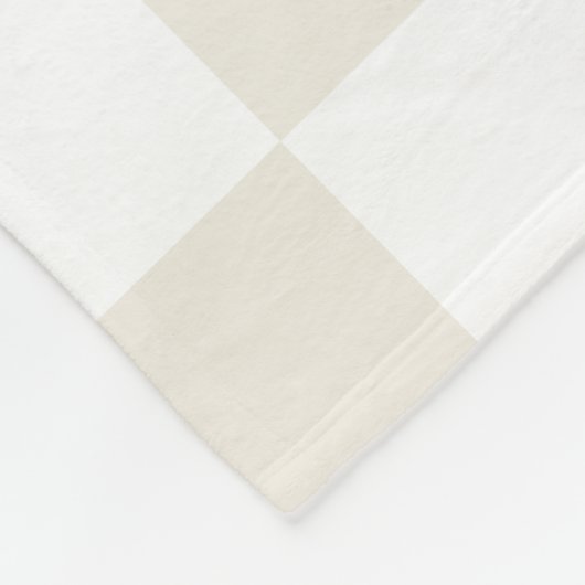 Cream Retro Karo Fleecedecke (Ecke)