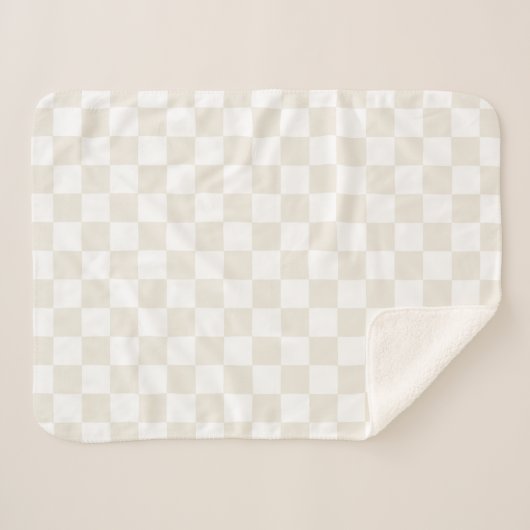 Cream Retro Karo Sherpadecke (Vorderseite (Horizontal))