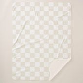 Cream Retro Karo Sherpadecke (Vorderseite)
